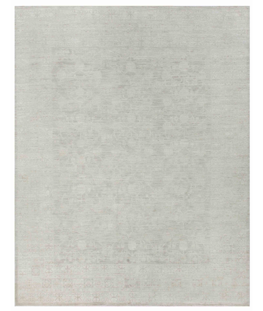 Hand Knotted Khotan Wool Rug 8' 0" X 10' 3" 8' 0" X 10' 3" (244 X 312) / Grey / Ivory