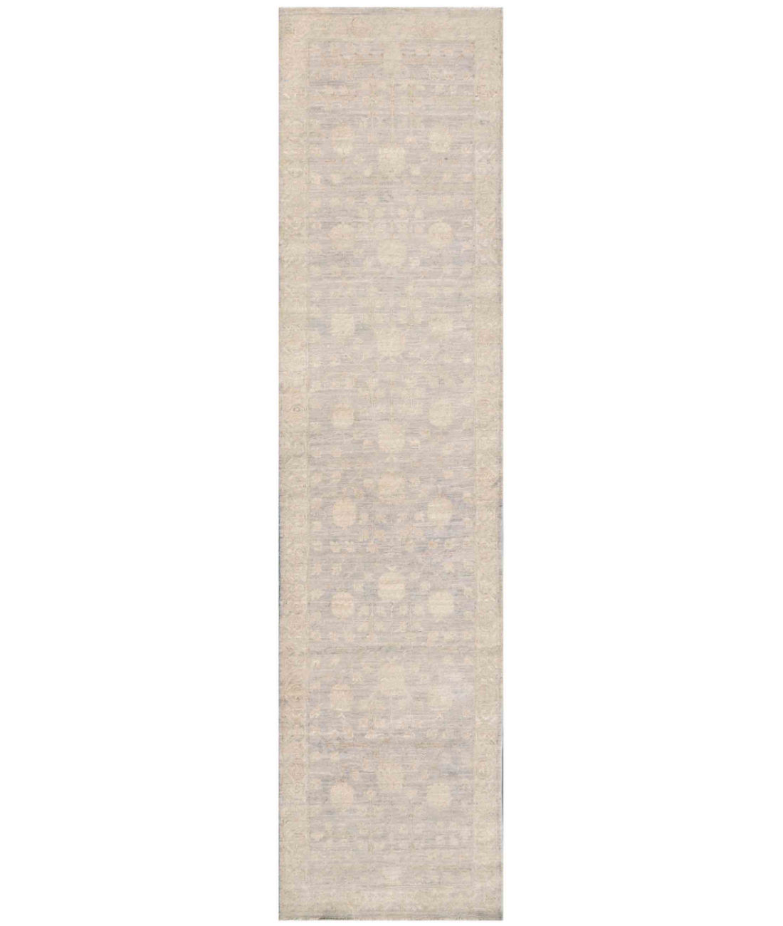 Hand Knotted Khotan Wool Rug  - 2' 7" X 10' 6"