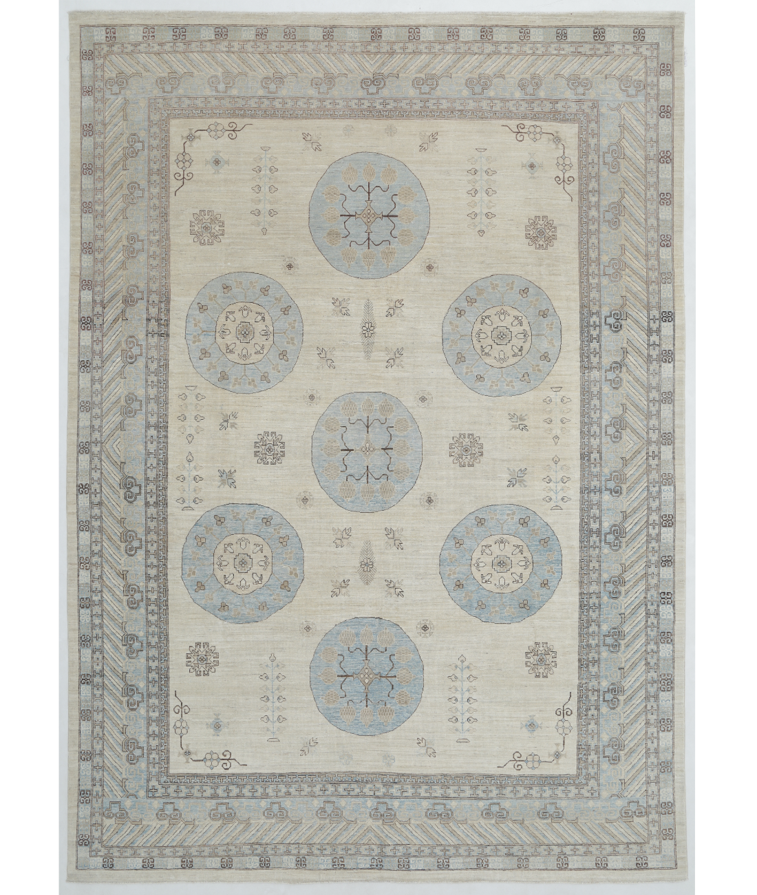 Hand Knotted Khotan Wool Rug  - 9&#39; 10&quot; X 13&#39; 10&quot;