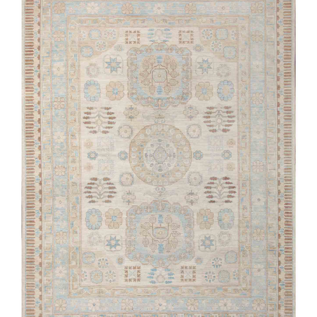 Hand Knotted Khotan Wool Rug  - 10' 1" X 13' 8"