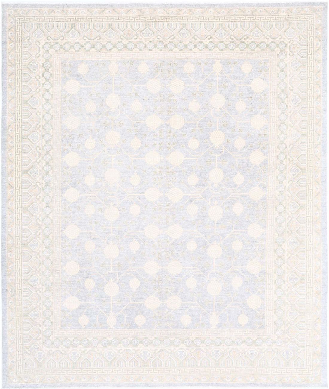 Hand Knotted Khotan Wool Rug - 11&#39;10&#39;&#39; x 14&#39;0&#39;&#39; 11&#39;10&#39;&#39; x 14&#39;0&#39;&#39; (355 X 420) / Grey / Ivory