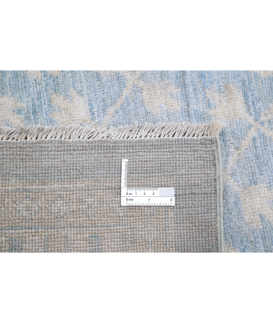 Hand Knotted Khotan Wool Rug - 17'5'' x 25'3'' 17'5'' x 25'3'' (523 X 758) / Blue / Ivory