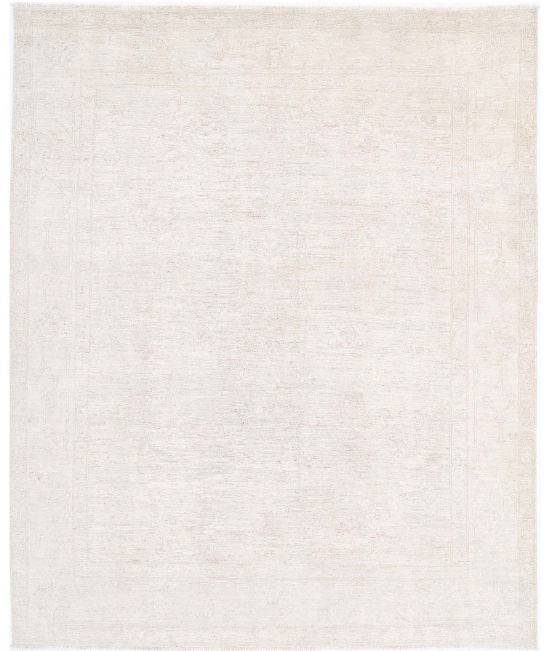 Hand Knotted Khotan Wool Rug - 8&#39;2&#39;&#39; x 10&#39;1&#39;&#39; 8&#39;2&#39;&#39; x 10&#39;1&#39;&#39; (245 X 303) / Ivory / Taupe
