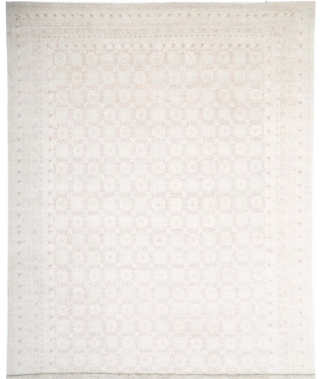 Hand Knotted Khotan Wool Rug - 17&#39;0&#39;&#39; x 23&#39;11&#39;&#39; 17&#39;0&#39;&#39; x 23&#39;11&#39;&#39; (510 X 718) / Ivory / Taupe