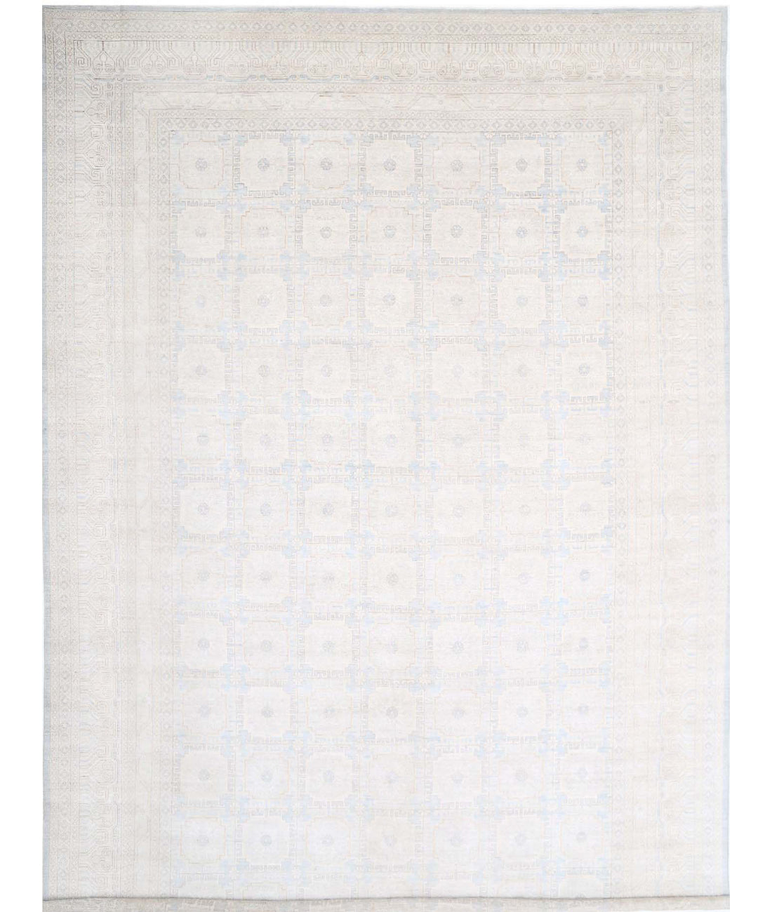 Hand Knotted Khotan Wool Rug - 16'1'' x 24'1'' 16'1'' x 24'1'' (483 X 723) / Grey / Ivory