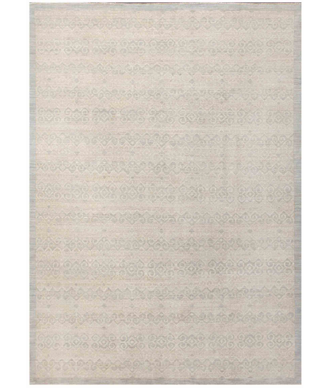 Hand Knotted Khotan Wool Rug 8' 6" X 10' 1" 8' 6" X 10' 1" (259 X 307) / Grey / Grey