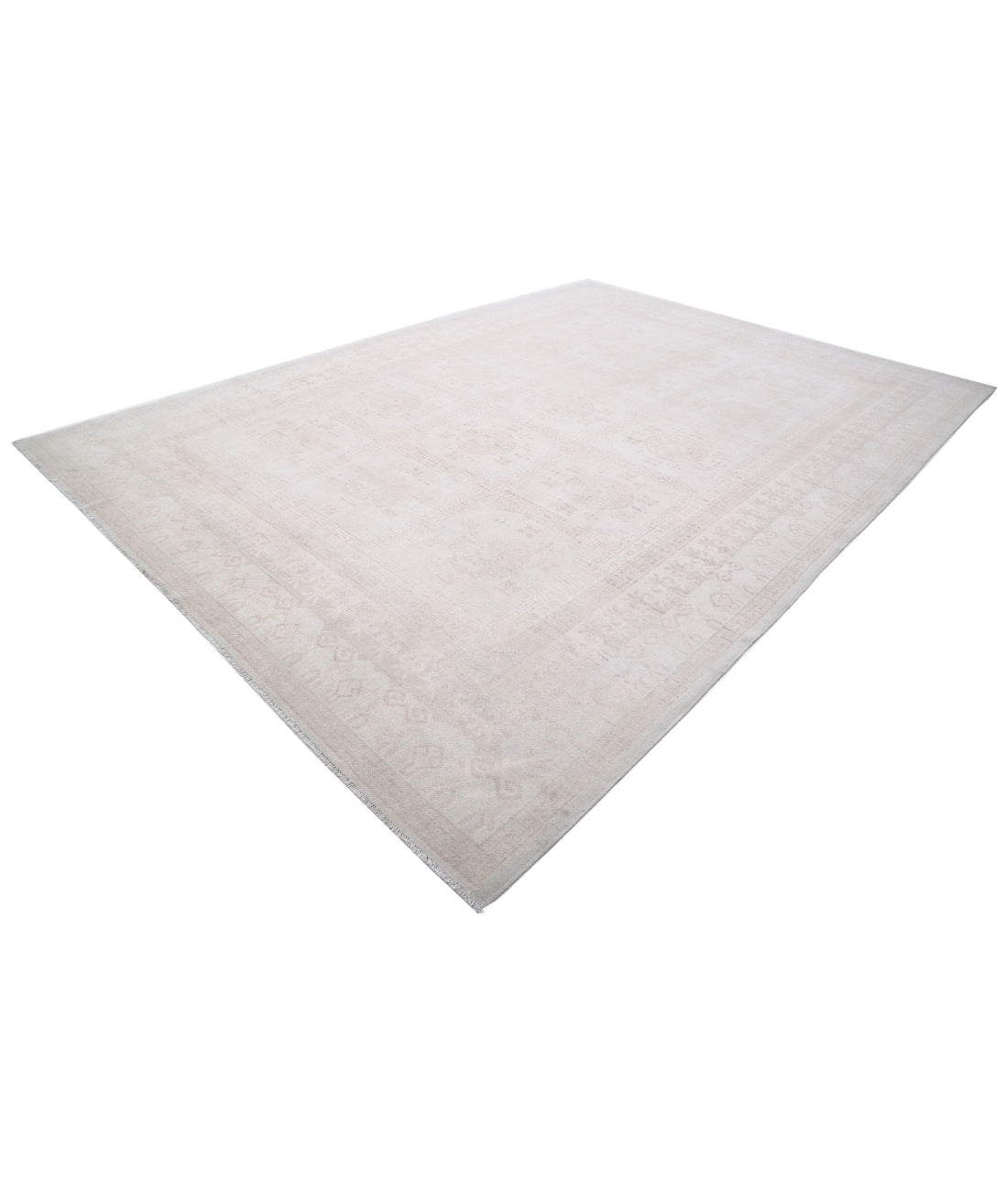 Hand Knotted Khotan Wool Rug - 9'10'' x 13'7'' 9'10'' x 13'7'' (295 X 408) / Ivory / Taupe