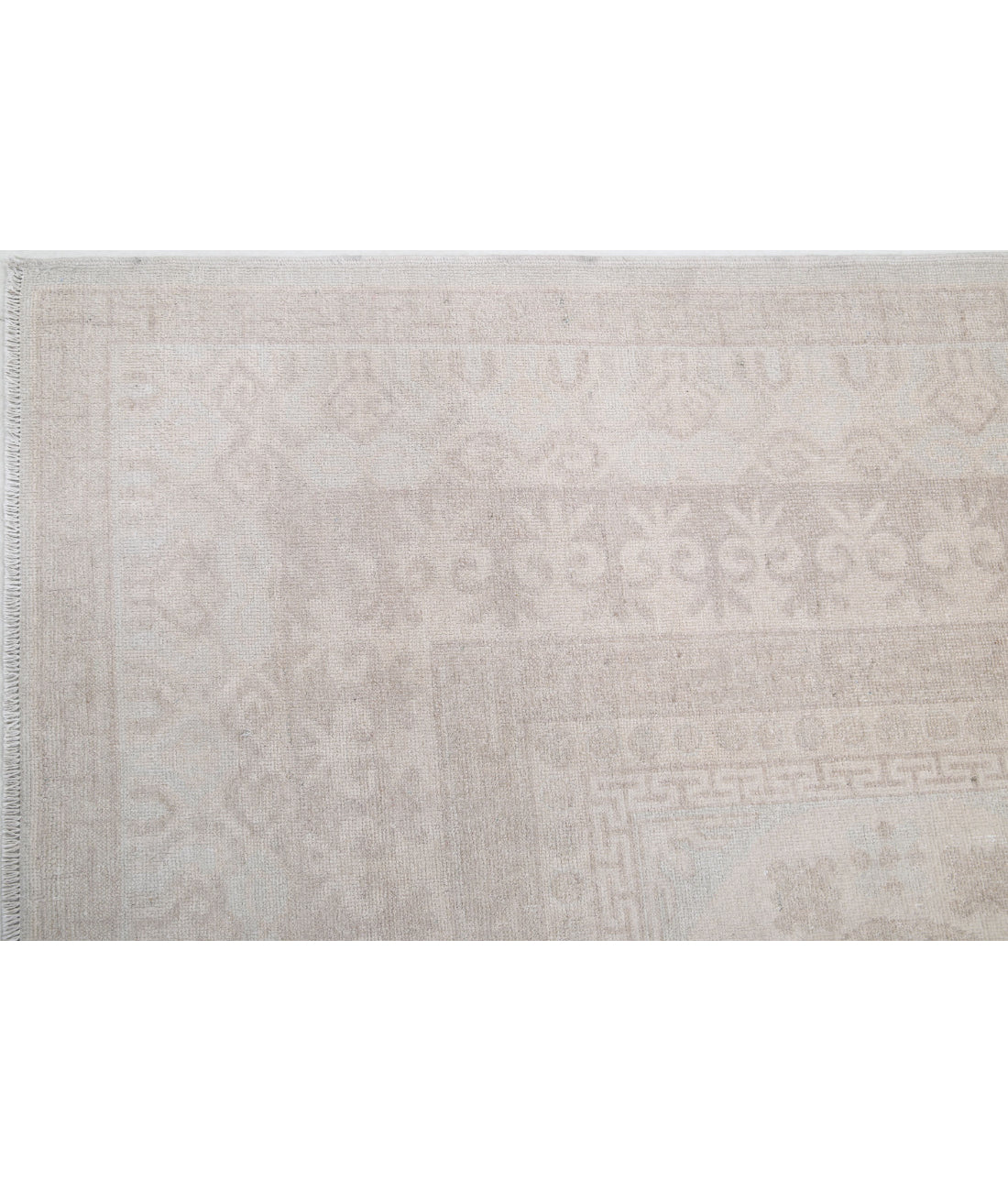 Hand Knotted Khotan Wool Rug - 9'10'' x 13'7'' 9'10'' x 13'7'' (295 X 408) / Ivory / Taupe