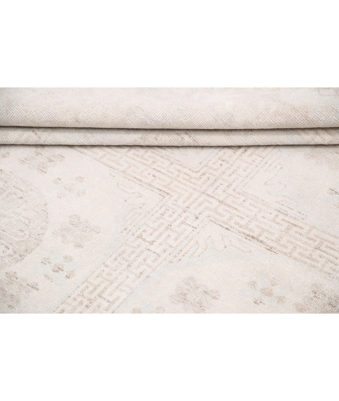 Hand Knotted Khotan Wool Rug - 9'10'' x 13'7'' 9'10'' x 13'7'' (295 X 408) / Ivory / Taupe