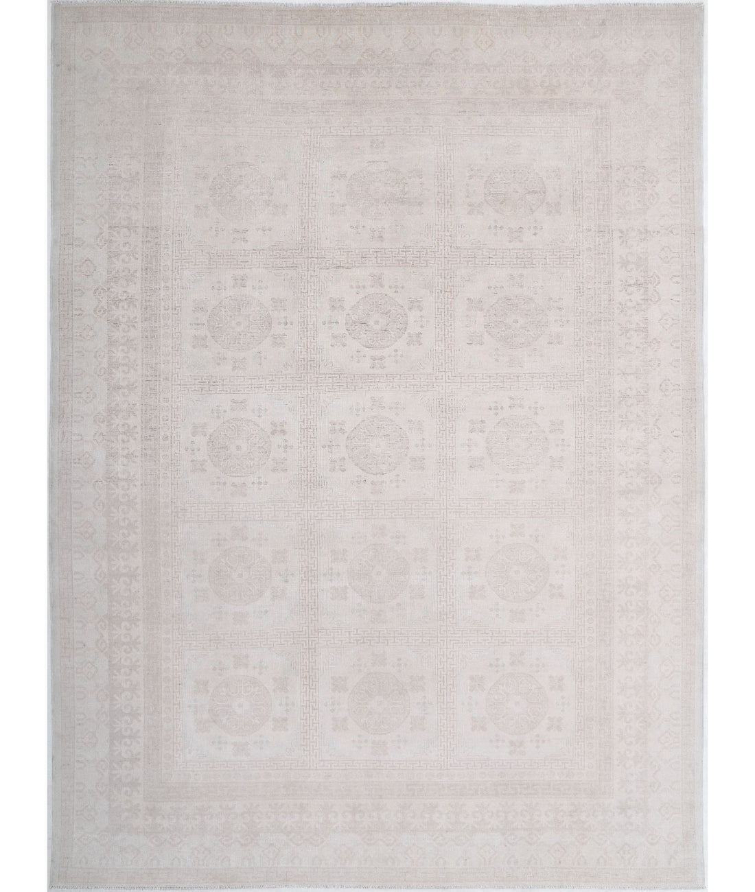 Hand Knotted Khotan Wool Rug - 9'10'' x 13'7''