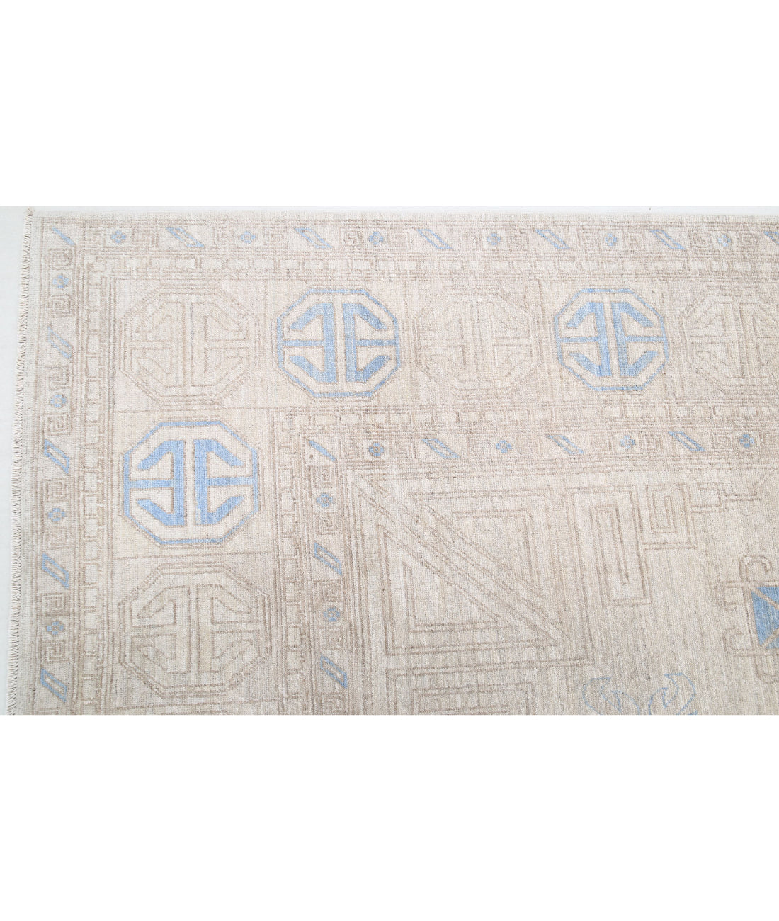 Hand Knotted Khotan Wool Rug - 9'10'' x 14'11'' 9'10'' x 14'11'' (295 X 448) / Ivory / Taupe