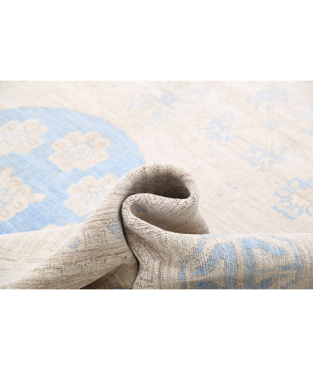 Hand Knotted Khotan Wool Rug - 9'10'' x 14'11'' 9'10'' x 14'11'' (295 X 448) / Ivory / Taupe