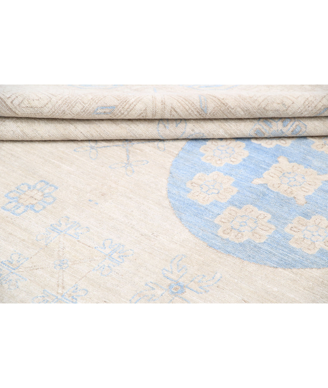 Hand Knotted Khotan Wool Rug - 9'10'' x 14'11'' 9'10'' x 14'11'' (295 X 448) / Ivory / Taupe
