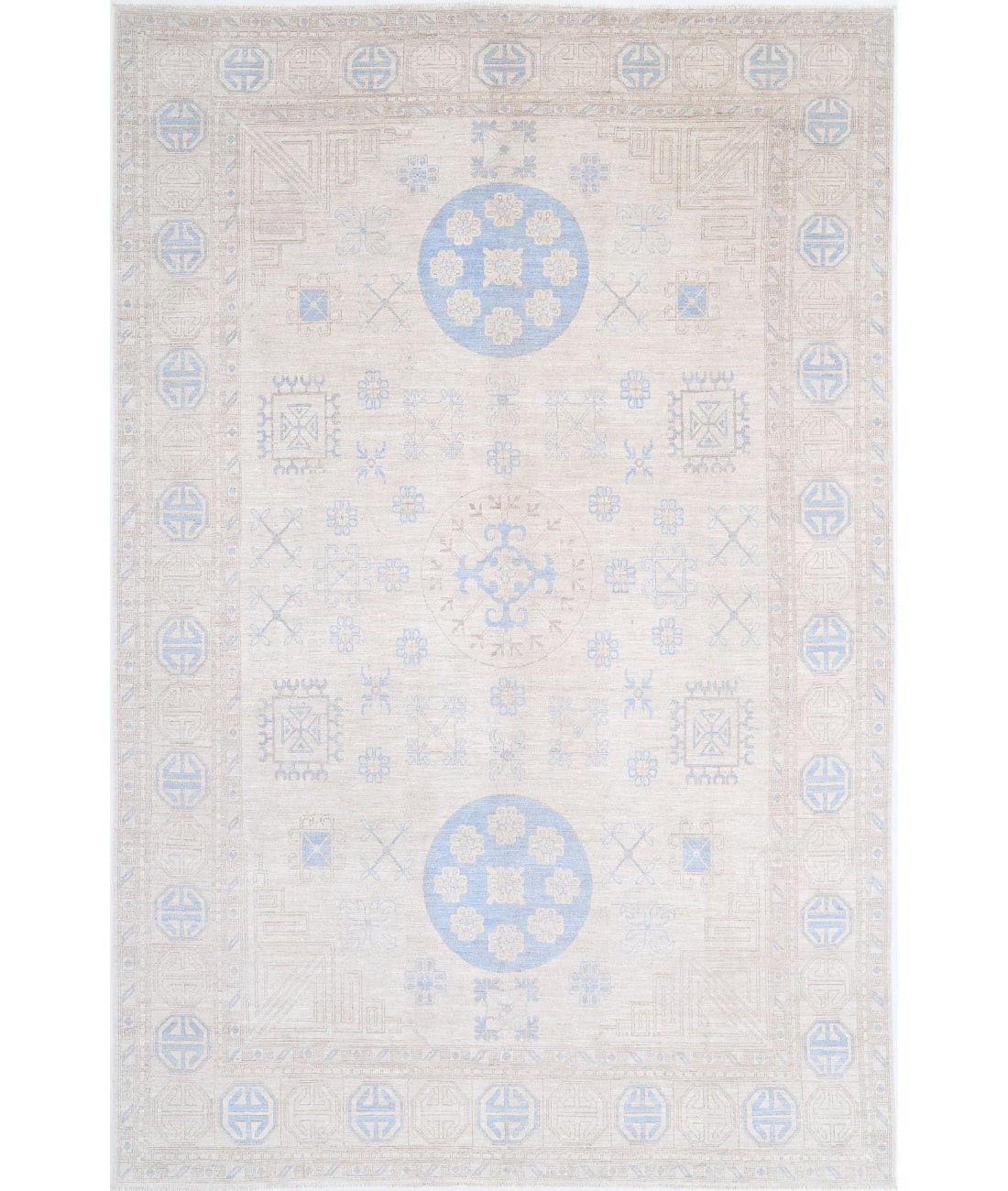 Hand Knotted Khotan Wool Rug - 9'10'' x 14'11''