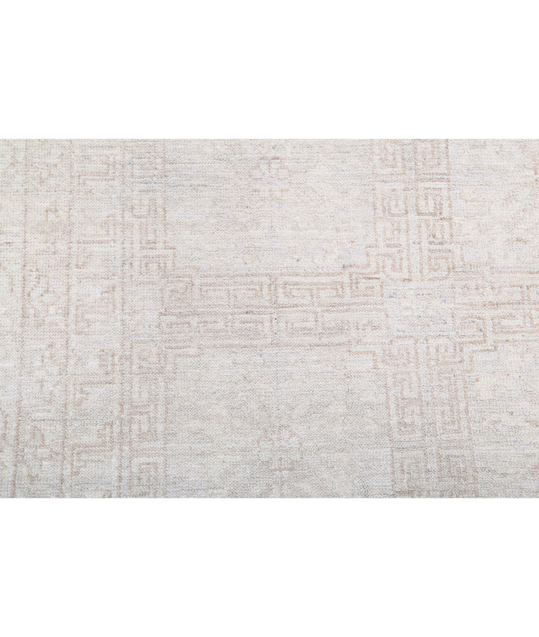 Hand Knotted Khotan Wool Rug - 3'10'' x 11'10'' 3'10'' x 11'10'' (115 X 355) / Ivory / Taupe