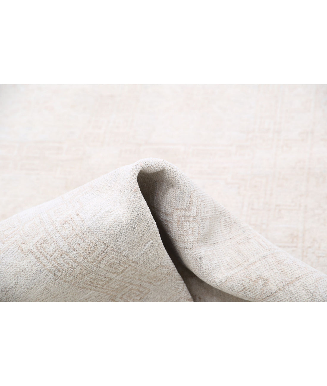 Hand Knotted Khotan Wool Rug - 3'10'' x 11'10'' 3'10'' x 11'10'' (115 X 355) / Ivory / Taupe