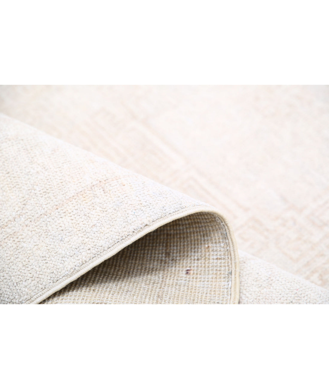 Hand Knotted Khotan Wool Rug - 3'10'' x 11'10'' 3'10'' x 11'10'' (115 X 355) / Ivory / Taupe