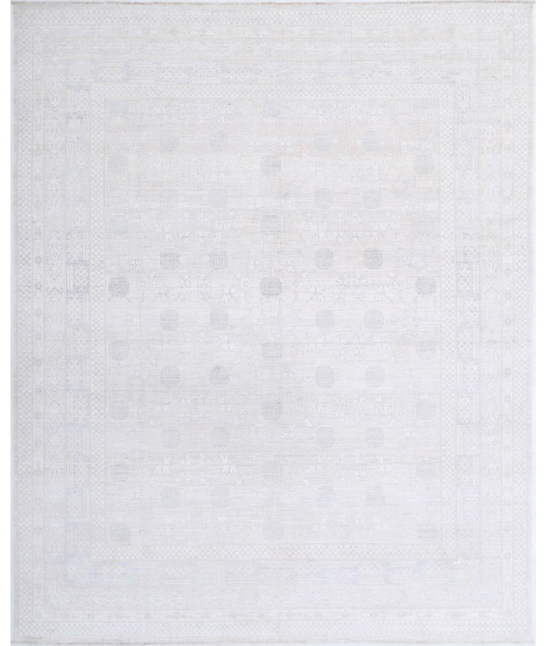 Hand Knotted Khotan Wool Rug - 7&#39;11&#39;&#39; x 9&#39;10&#39;&#39; 7&#39;11&#39;&#39; x 9&#39;10&#39;&#39; (238 X 295) / Ivory / Taupe