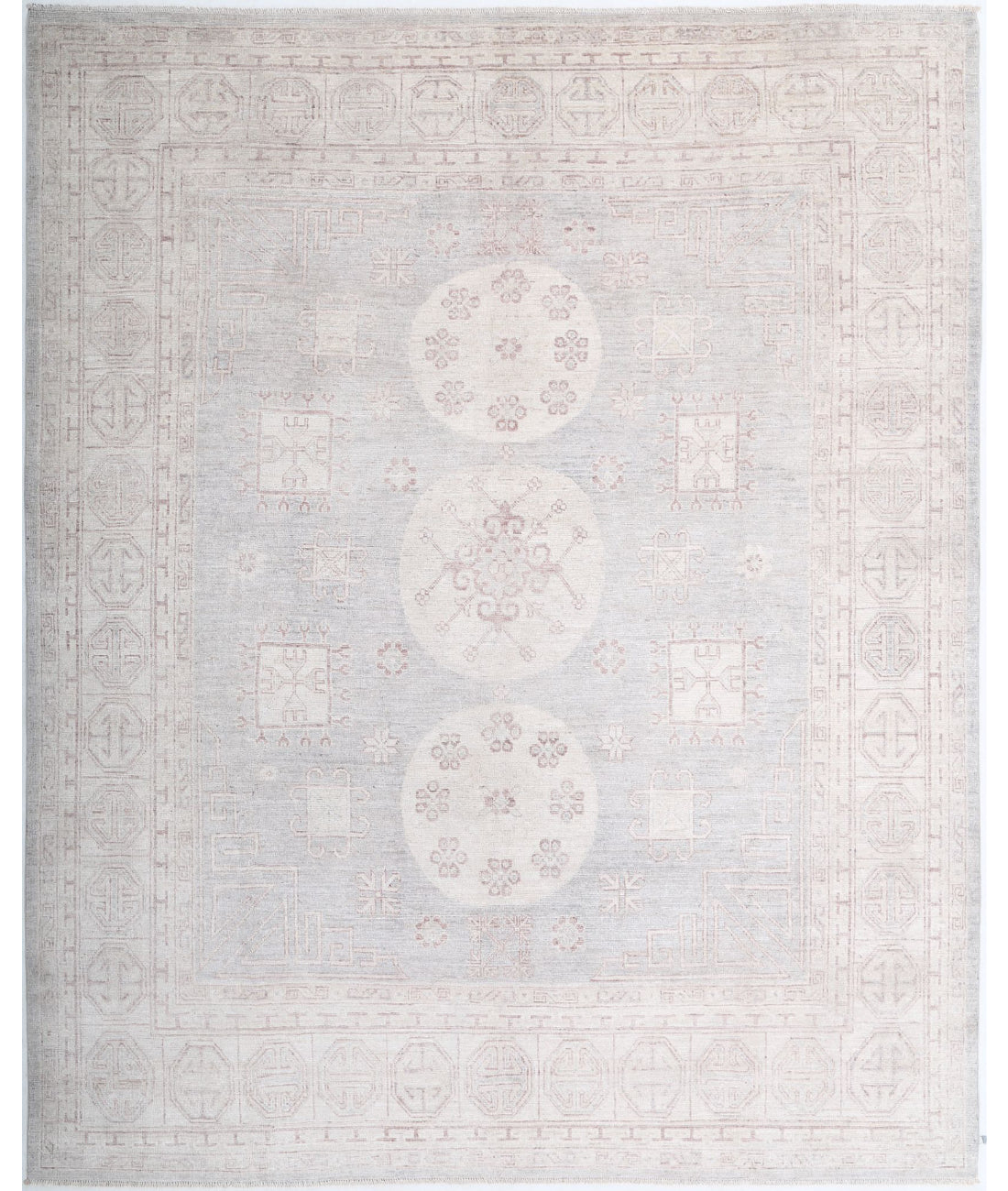 Hand Knotted Khotan Wool Rug - 8'1'' x 9'10''