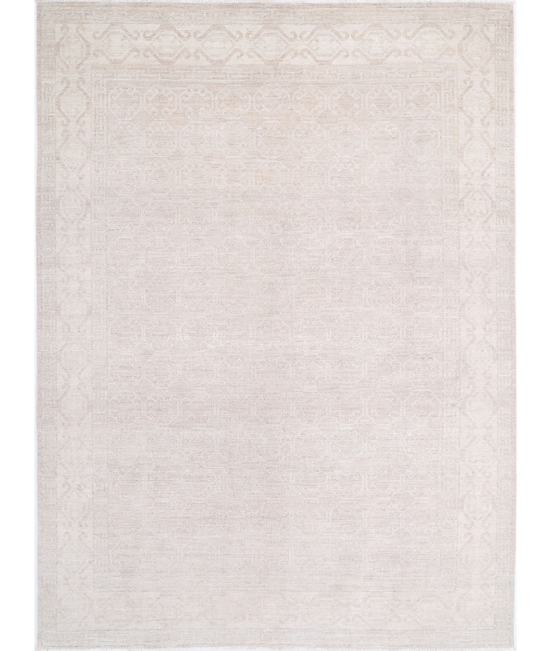 Hand Knotted Khotan Wool Rug - 8&#39;4&#39;&#39; x 11&#39;4&#39;&#39; 8&#39;4&#39;&#39; x 11&#39;4&#39;&#39; (250 X 340) / Taupe / Ivory