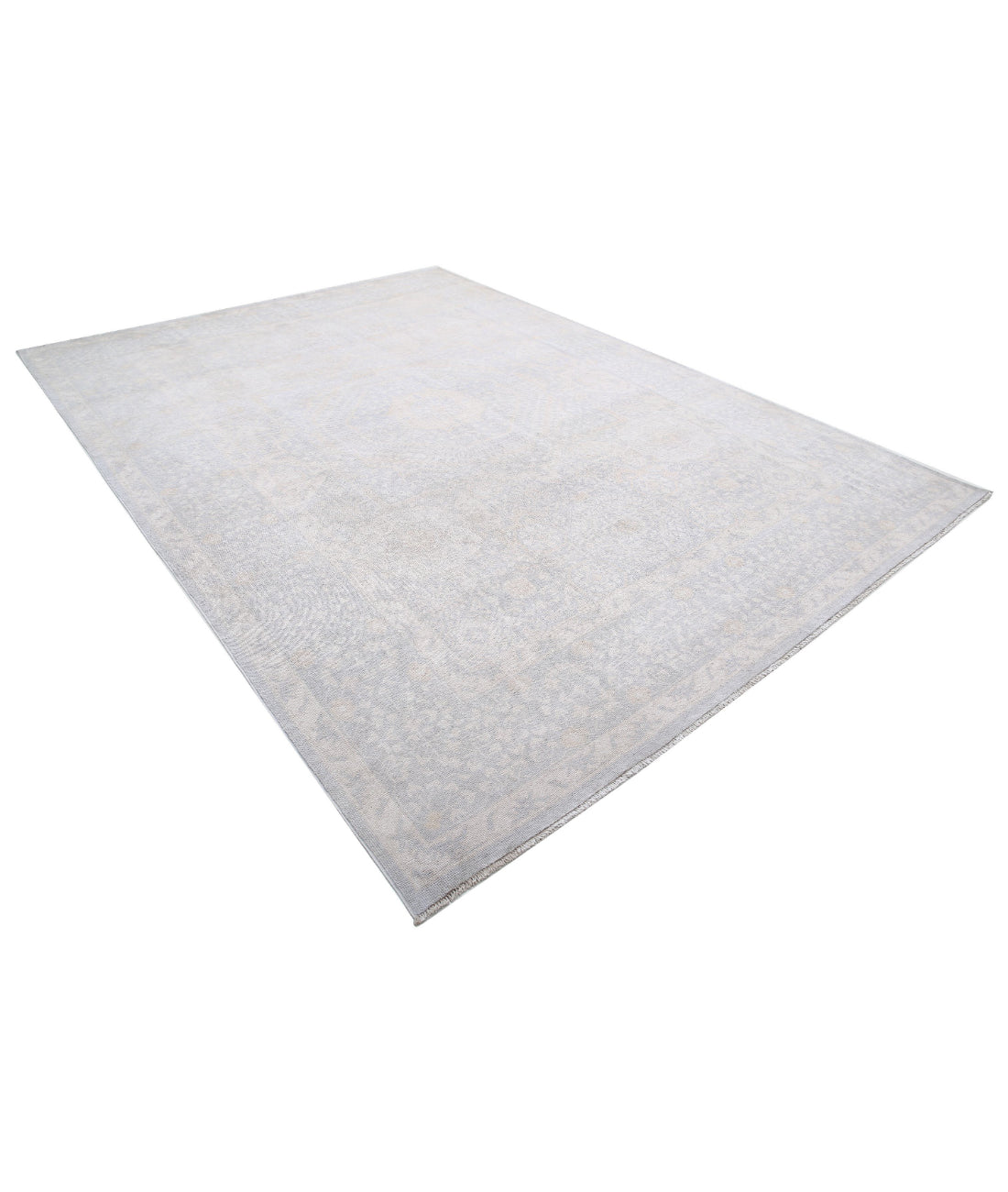 Hand Knotted Khotan Wool Rug - 8'9'' x 11'10'' 8'9'' x 11'10'' (263 X 355) / Grey / Ivory
