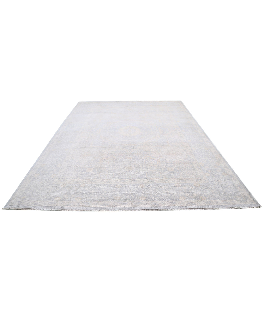 Hand Knotted Khotan Wool Rug - 8'9'' x 11'10'' 8'9'' x 11'10'' (263 X 355) / Grey / Ivory