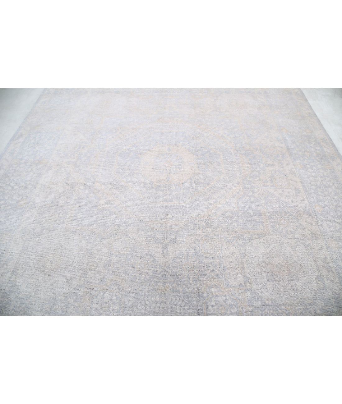 Hand Knotted Khotan Wool Rug - 8'9'' x 11'10'' 8'9'' x 11'10'' (263 X 355) / Grey / Ivory