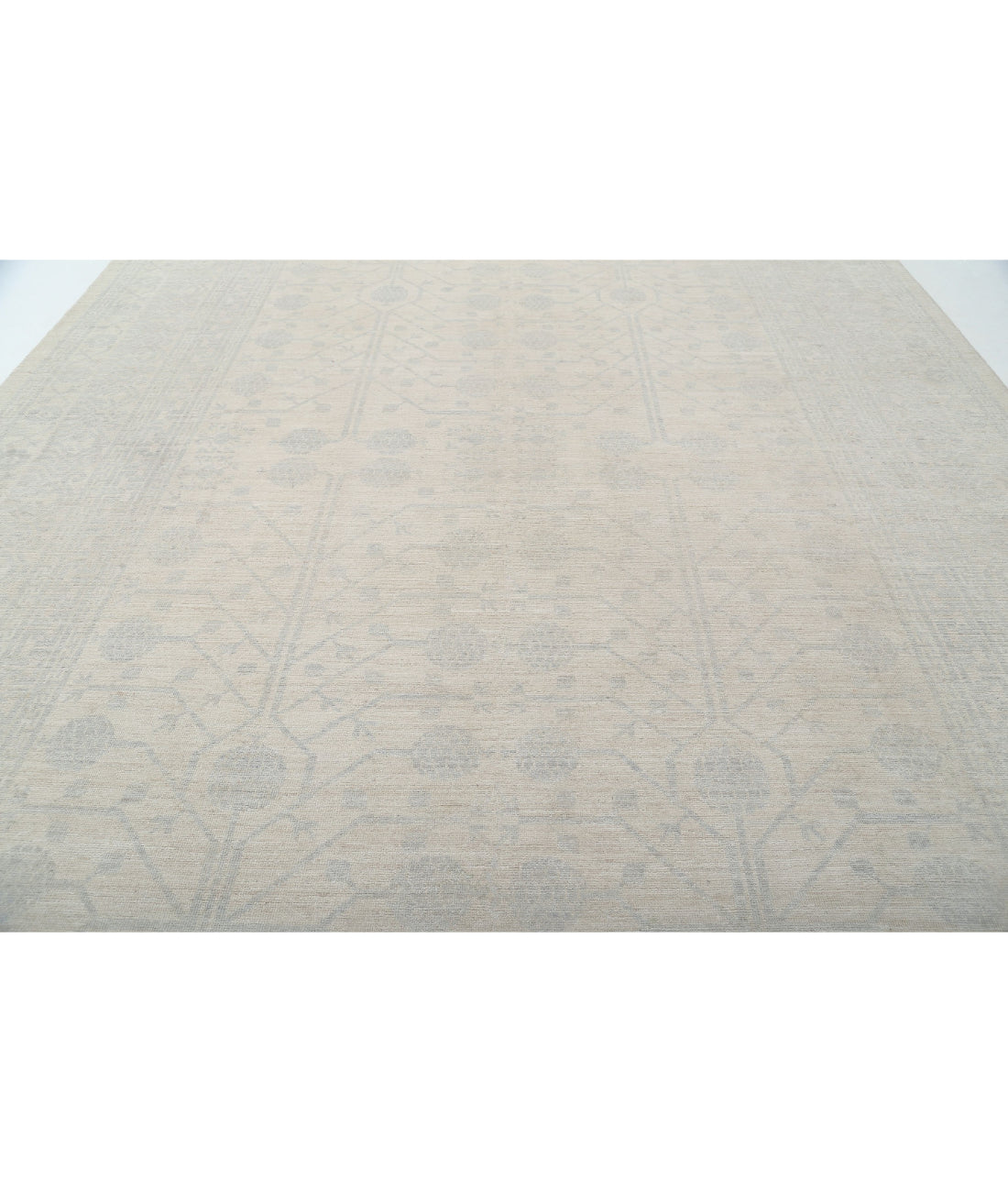 Hand Knotted Khotan Wool Rug - 10'3'' x 13'9'' 10'3'' x 13'9'' (308 X 413) / Ivory / Ivory