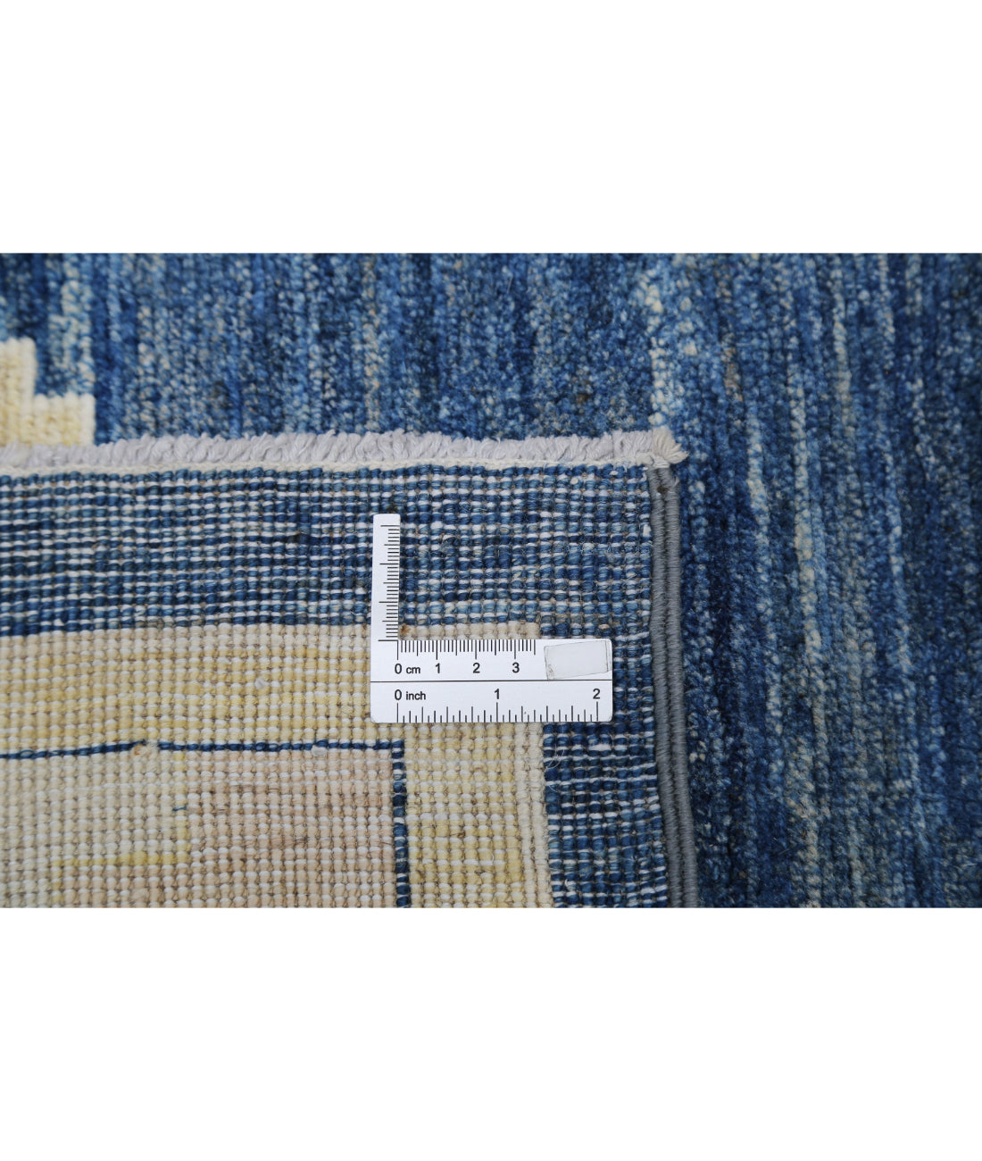 Hand Knotted Khotan Wool Rug - 8'10'' x 12'4'' 8'10'' x 12'4'' (265 X 370) / Blue / Ivory