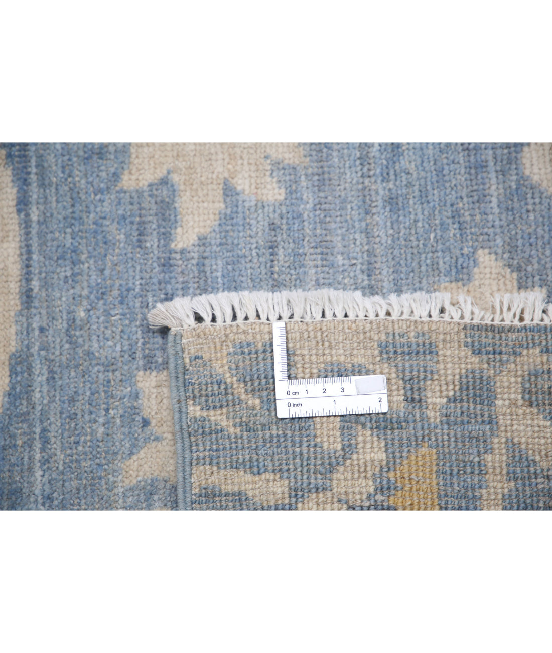 Hand Knotted Khotan Wool Rug - 8'10'' x 11'10'' 8'10'' x 11'10'' (265 X 355) / Blue / Ivory