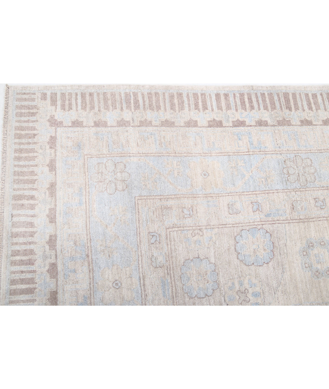 Hand Knotted Khotan Wool Rug - 9'10'' x 13'7'' 9'10'' x 13'7'' (295 X 408) / Ivory / Taupe