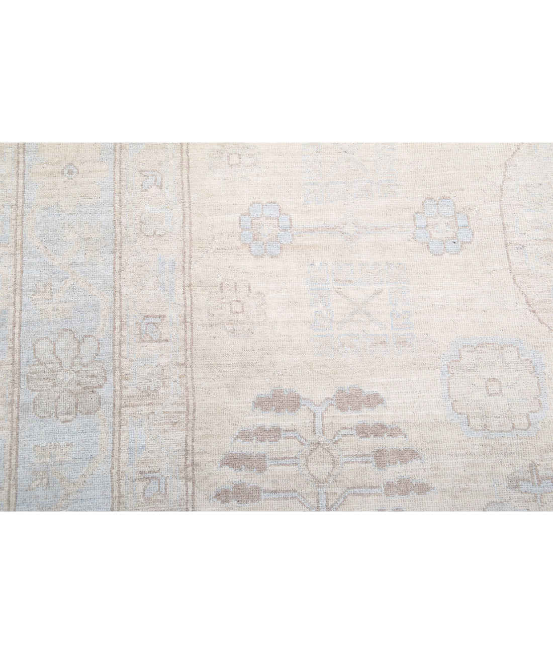 Hand Knotted Khotan Wool Rug - 9'10'' x 13'7'' 9'10'' x 13'7'' (295 X 408) / Ivory / Taupe