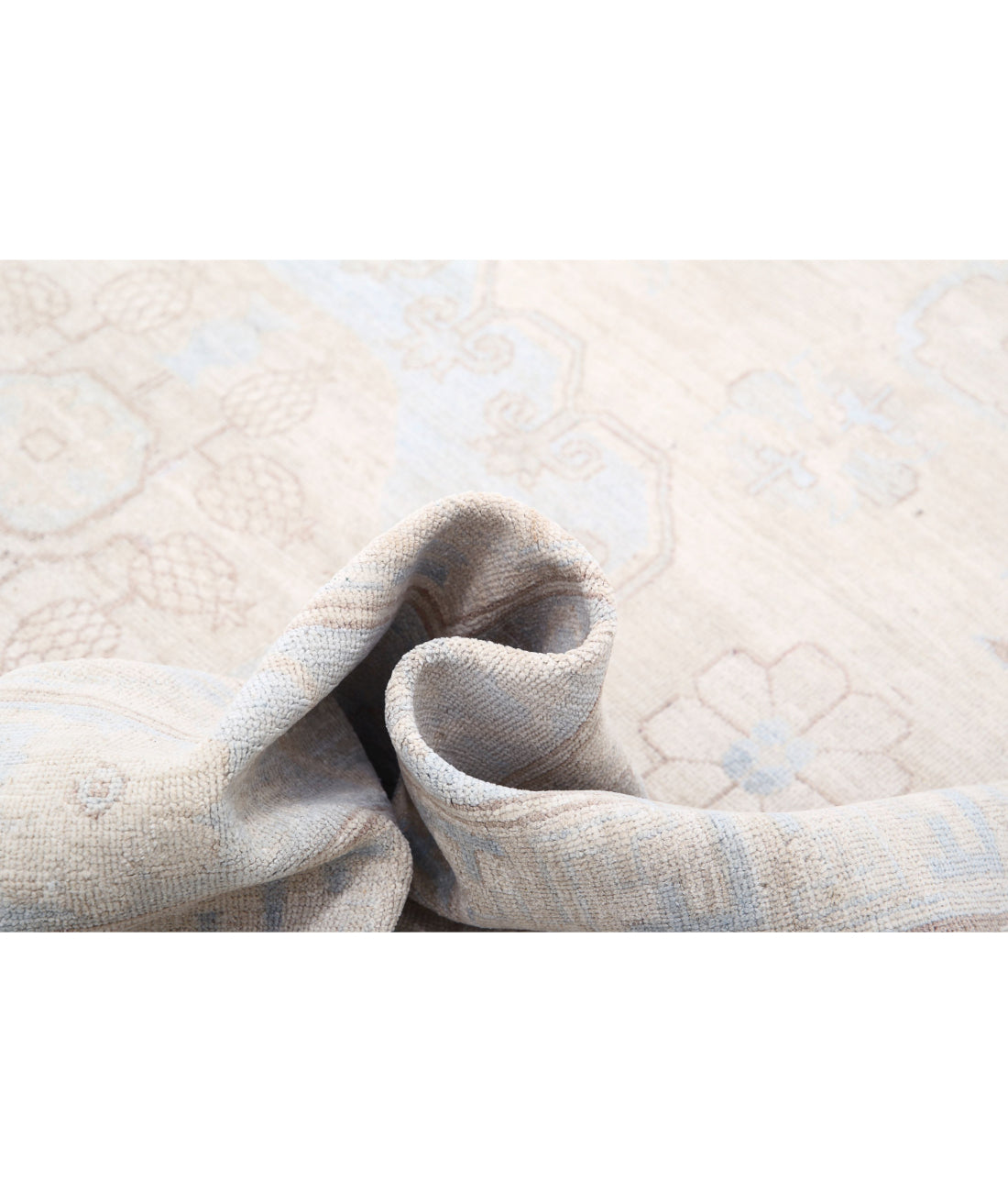 Hand Knotted Khotan Wool Rug - 9'10'' x 13'7'' 9'10'' x 13'7'' (295 X 408) / Ivory / Taupe