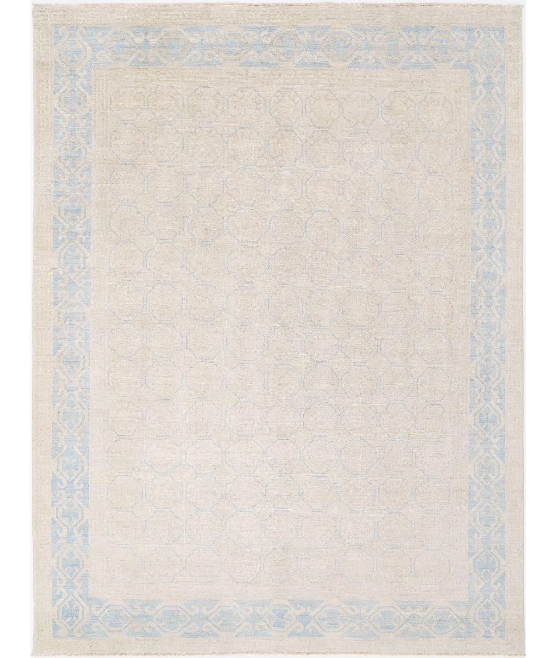 Hand Knotted Khotan Wool Rug - 8'8'' x 11'6''