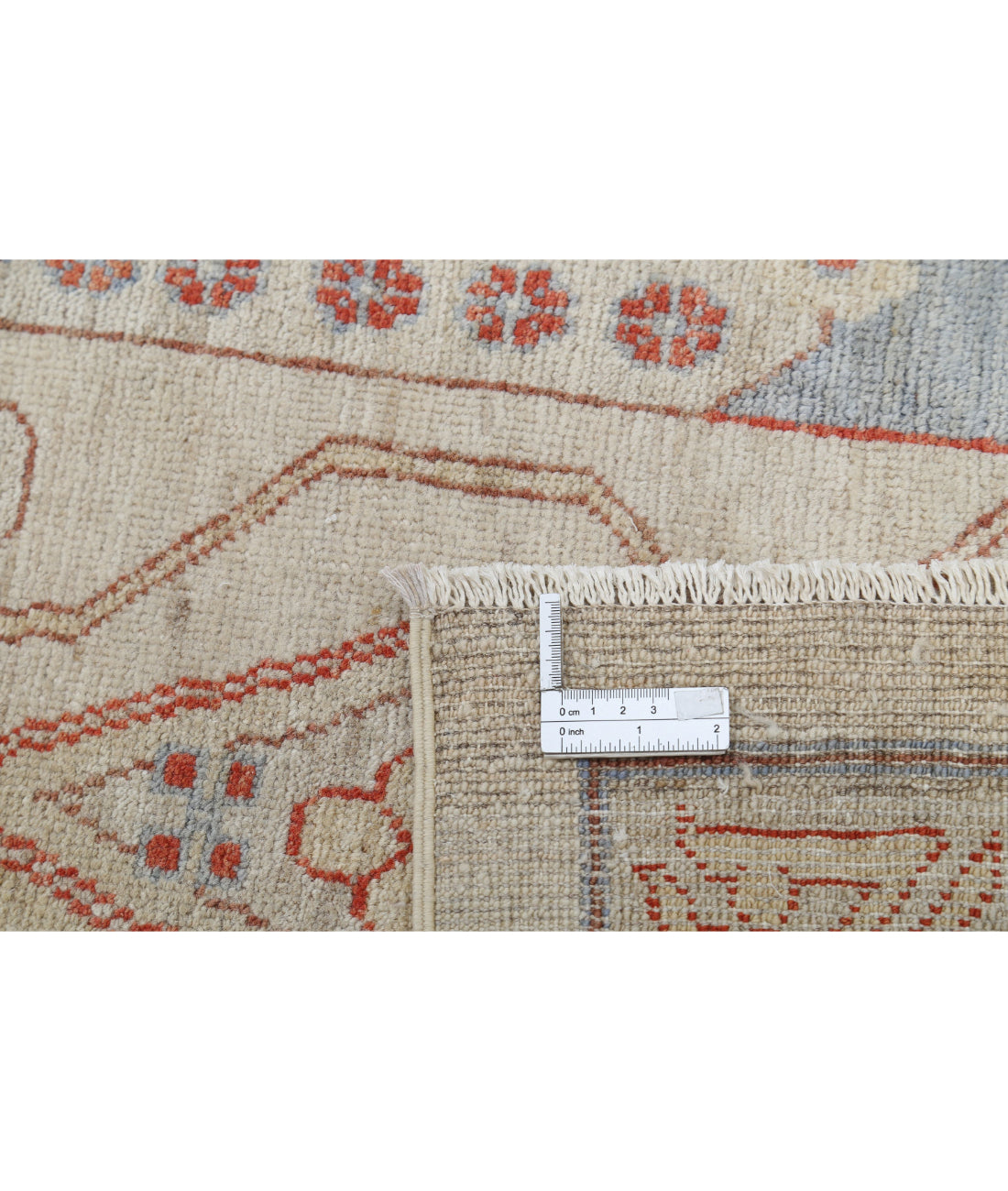 Hand Knotted Khotan Wool Rug - 9'9'' x 13'10'' 9'9'' x 13'10'' (293 X 415) / Ivory / Blue