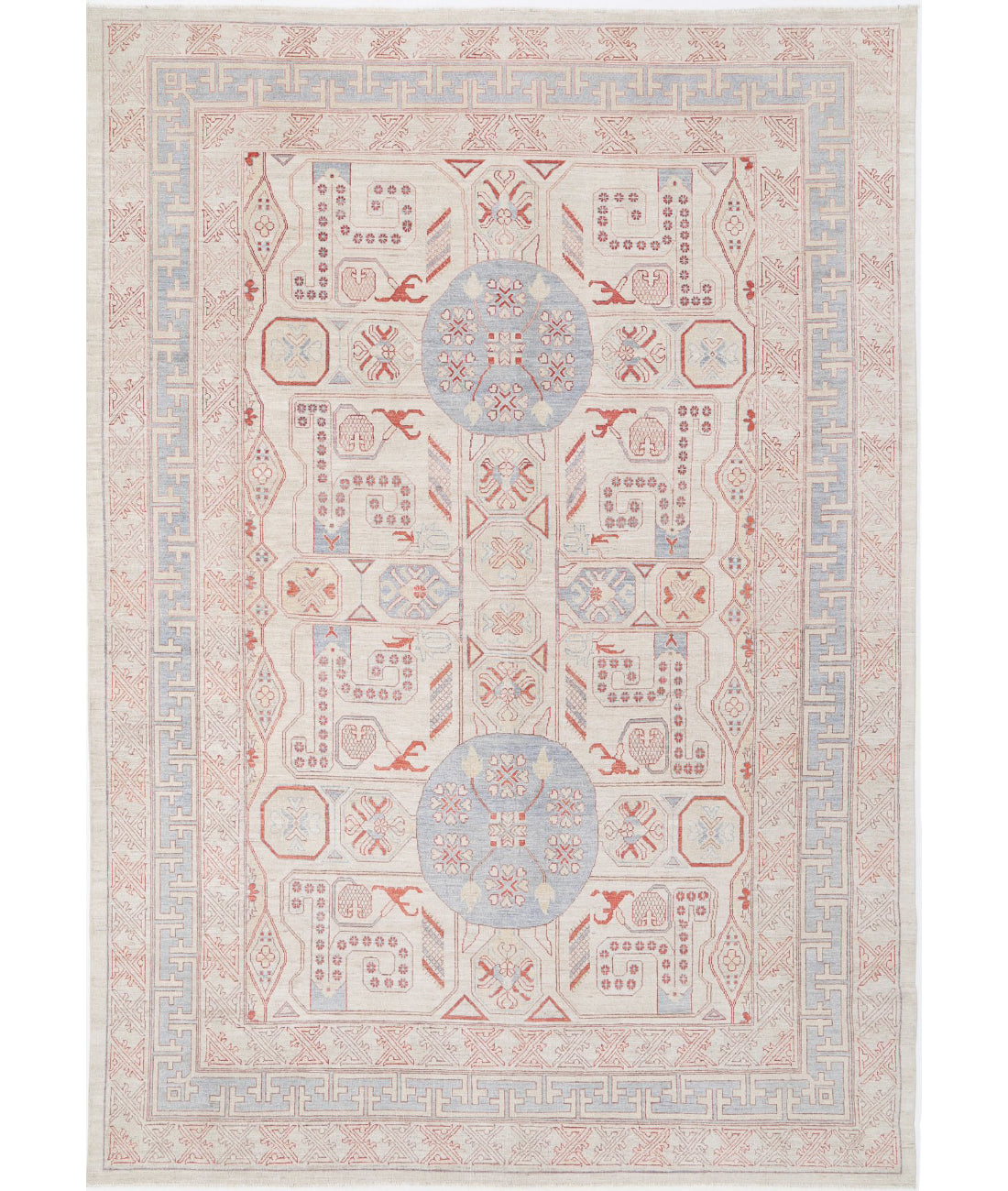 Hand Knotted Khotan Wool Rug - 9'9'' x 13'10''
