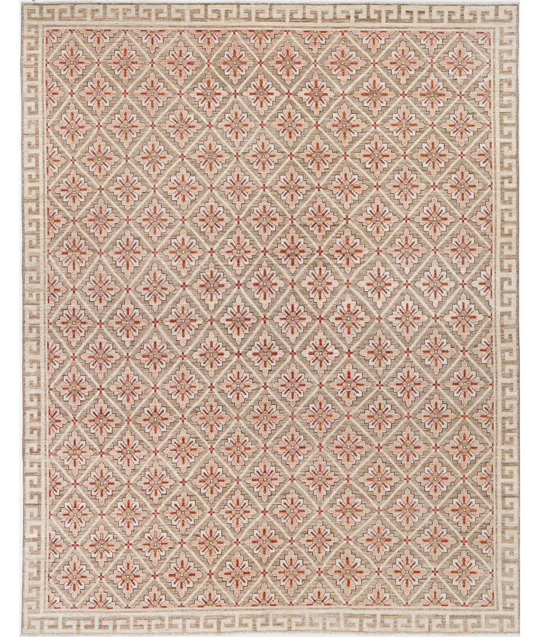Hand Knotted Khotan Wool Rug - 9&#39;2&#39;&#39; x 11&#39;8&#39;&#39; 9&#39;2&#39;&#39; x 11&#39;8&#39;&#39; (275 X 350) / Taupe / Ivory