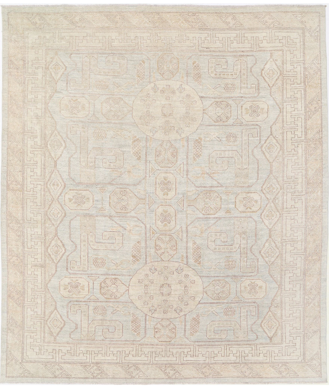 Hand Knotted Khotan Wool Rug - 8'2'' x 9'5''