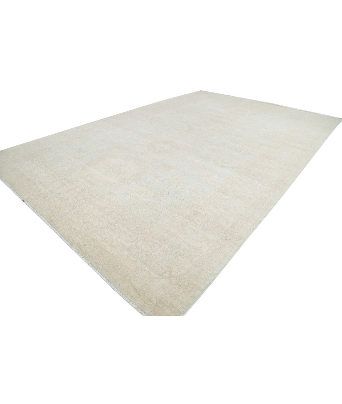 Hand Knotted Khotan Wool Rug - 11'8'' x 17'11'' 11'8'' x 17'11'' (350 X 538) / Blue / Ivory