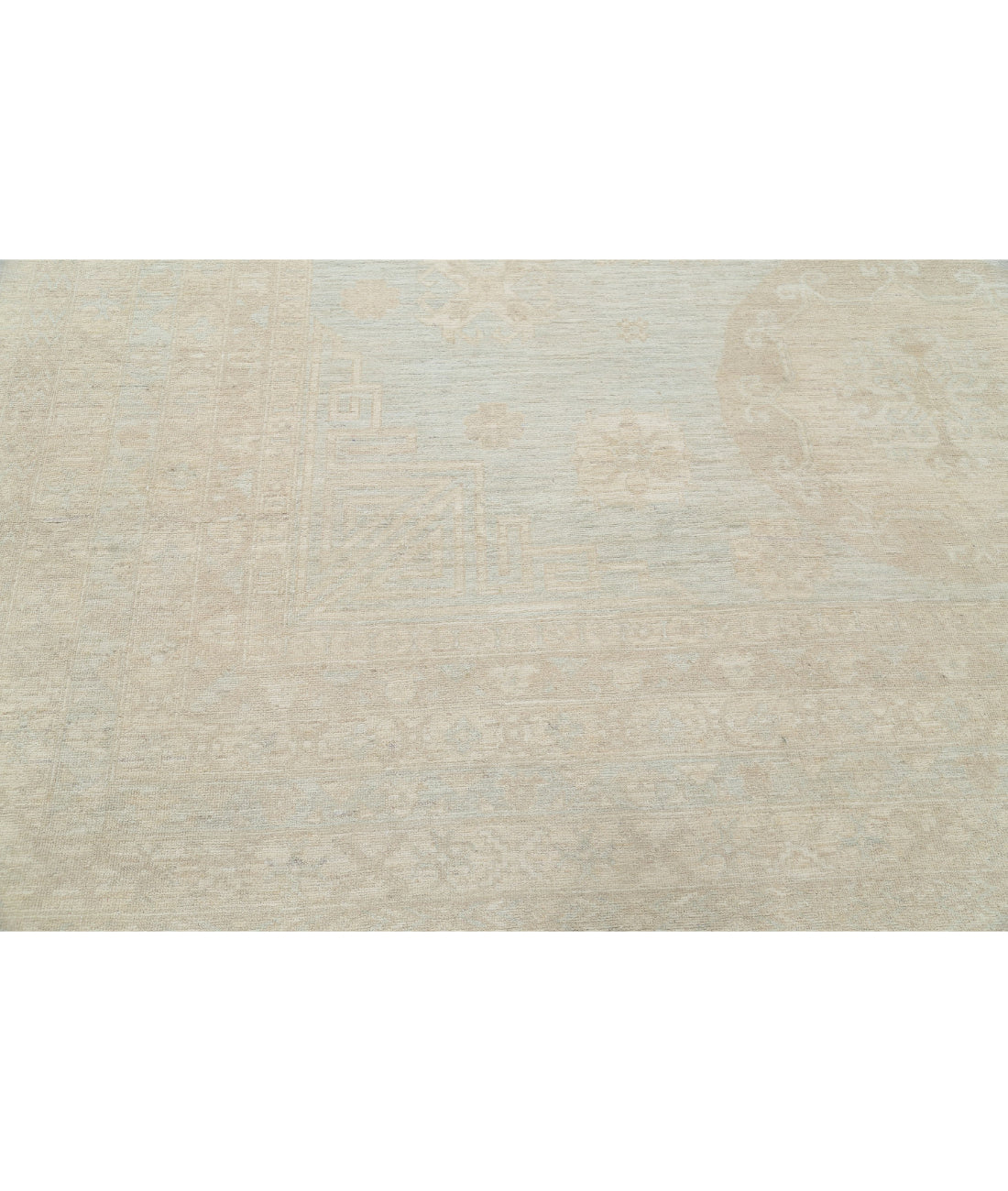 Hand Knotted Khotan Wool Rug - 11'8'' x 17'11'' 11'8'' x 17'11'' (350 X 538) / Blue / Ivory