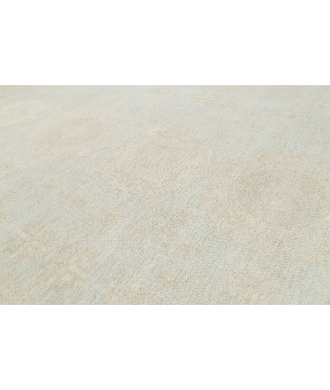 Hand Knotted Khotan Wool Rug - 11'8'' x 17'11'' 11'8'' x 17'11'' (350 X 538) / Blue / Ivory