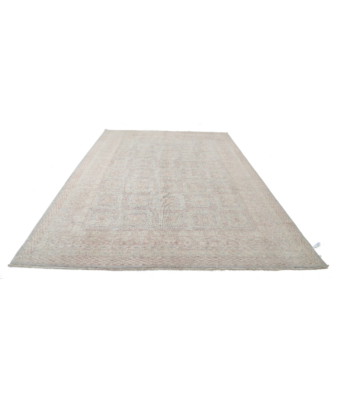 Hand Knotted Khotan Wool Rug - 8'6'' x 11'9'' 8'6'' x 11'9'' (255 X 353) / Grey / Ivory