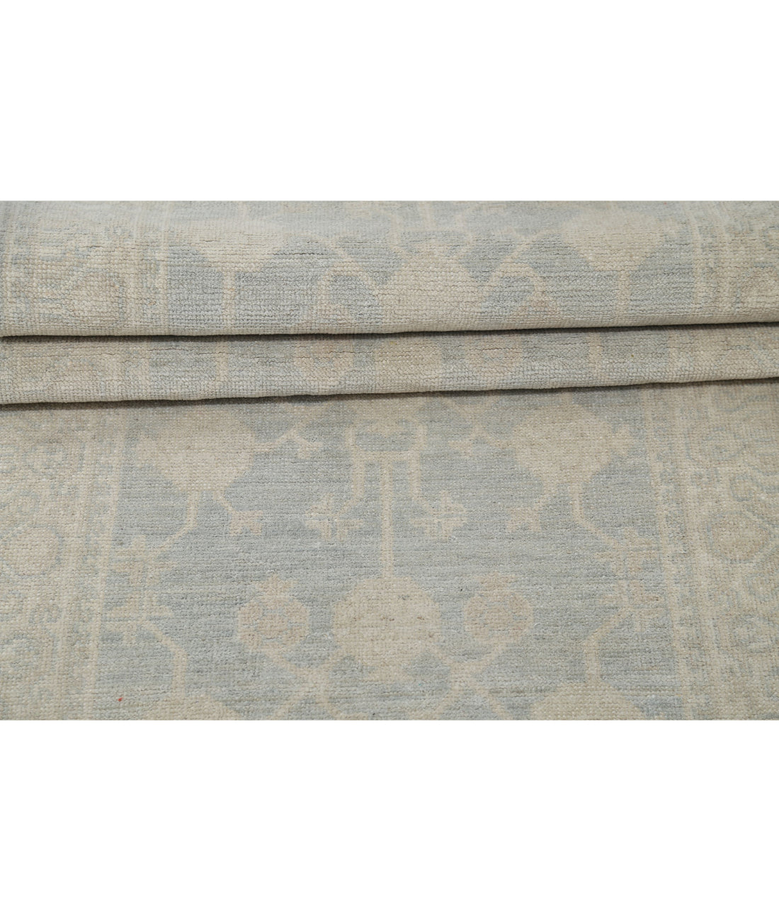Hand Knotted Khotan Wool Rug - 2'5'' x 9'11'' 2'5'' x 9'11'' (73 X 298) / Grey / Ivory