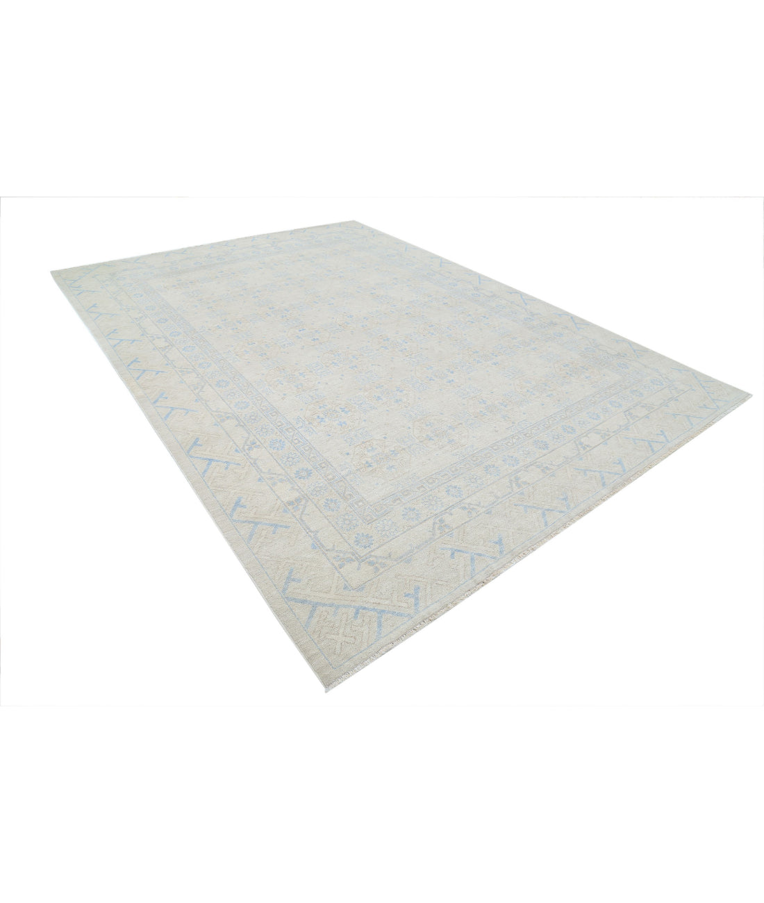 Hand Knotted Khotan Wool Rug - 8'9'' x 11'11'' 8'9'' x 11'11'' (263 X 358) / Taupe / Ivory