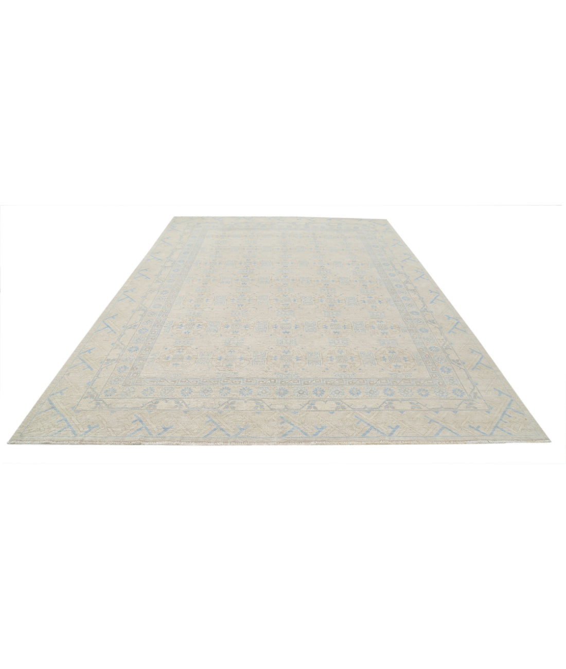 Hand Knotted Khotan Wool Rug - 8'9'' x 11'11'' 8'9'' x 11'11'' (263 X 358) / Taupe / Ivory