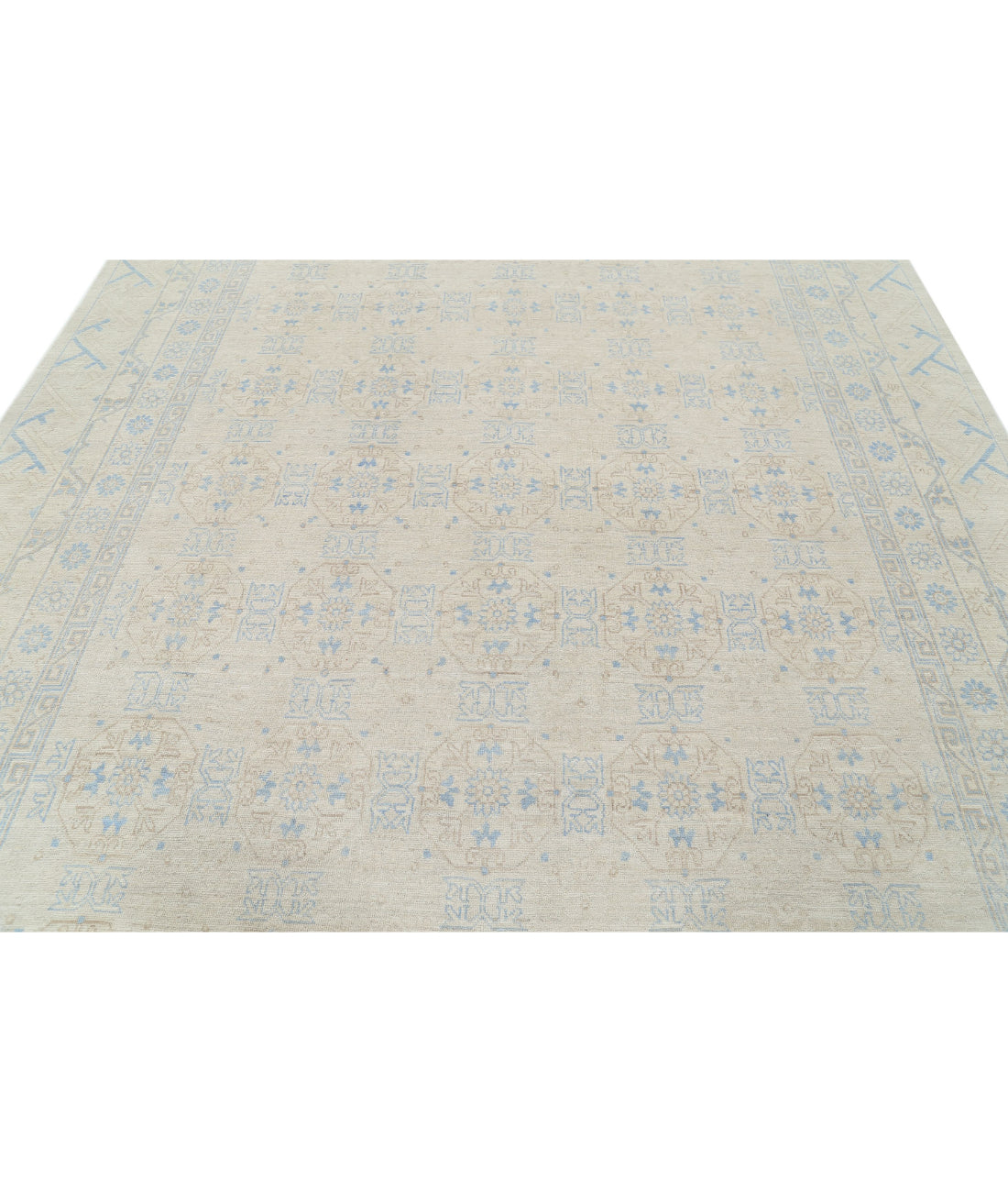 Hand Knotted Khotan Wool Rug - 8'9'' x 11'11'' 8'9'' x 11'11'' (263 X 358) / Taupe / Ivory