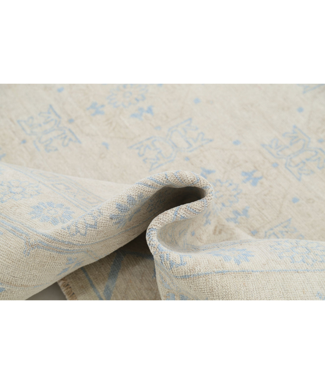 Hand Knotted Khotan Wool Rug - 8'9'' x 11'11'' 8'9'' x 11'11'' (263 X 358) / Taupe / Ivory