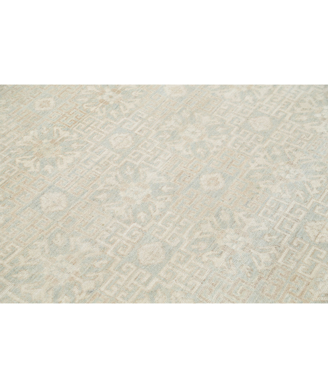 Hand Knotted Khotan Wool Rug - 15'4'' x 23'0'' 15'4'' x 23'0'' (460 X 690) / Green / Ivory