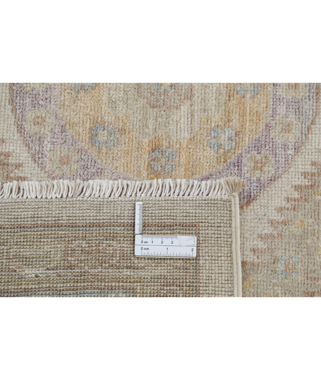Hand Knotted Khotan Wool Rug - 8'0'' x 9'10'' 8'0'' x 9'10'' (240 X 295) / Ivory / Blue