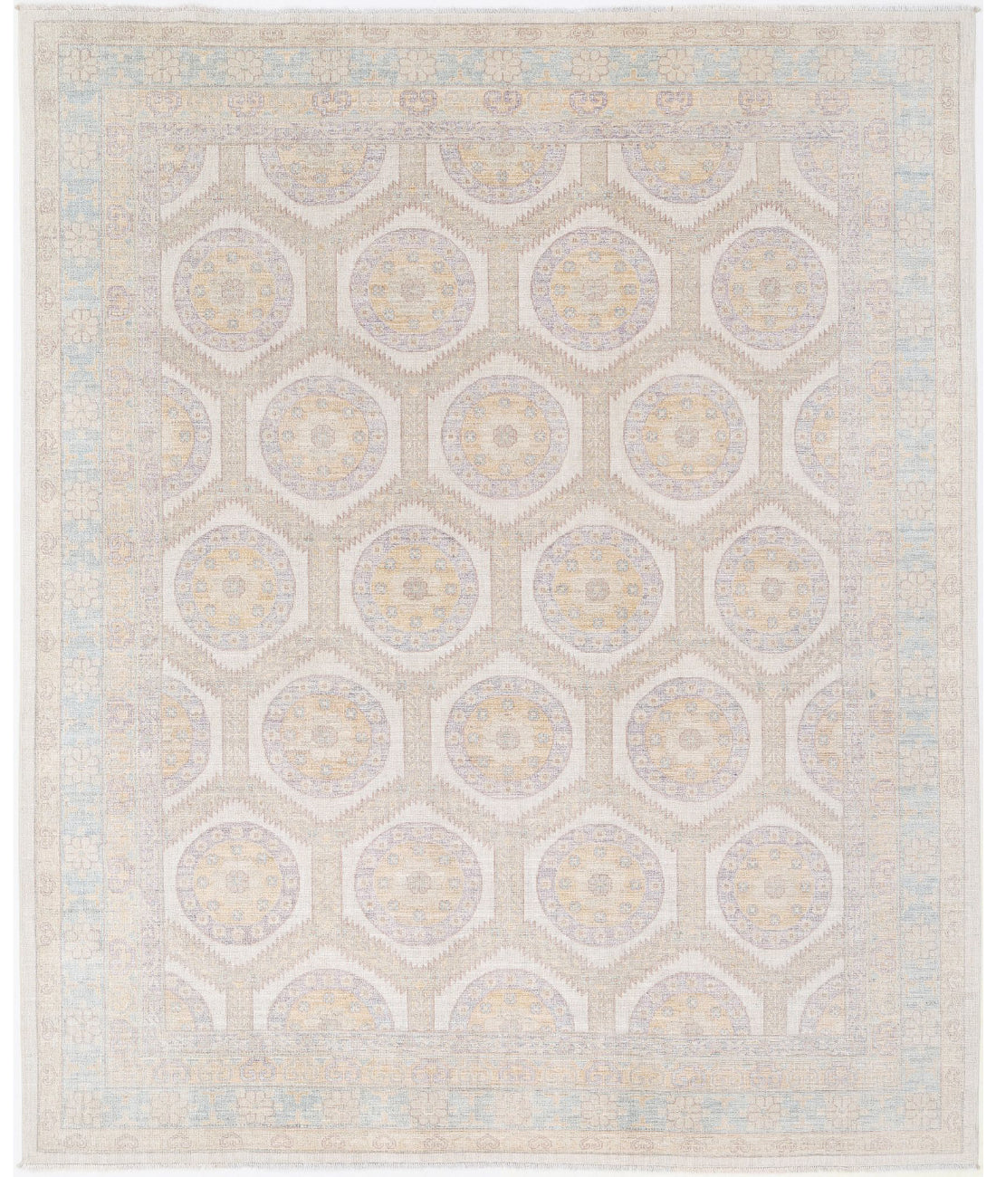 Hand Knotted Khotan Wool Rug - 8'0'' x 9'10''
